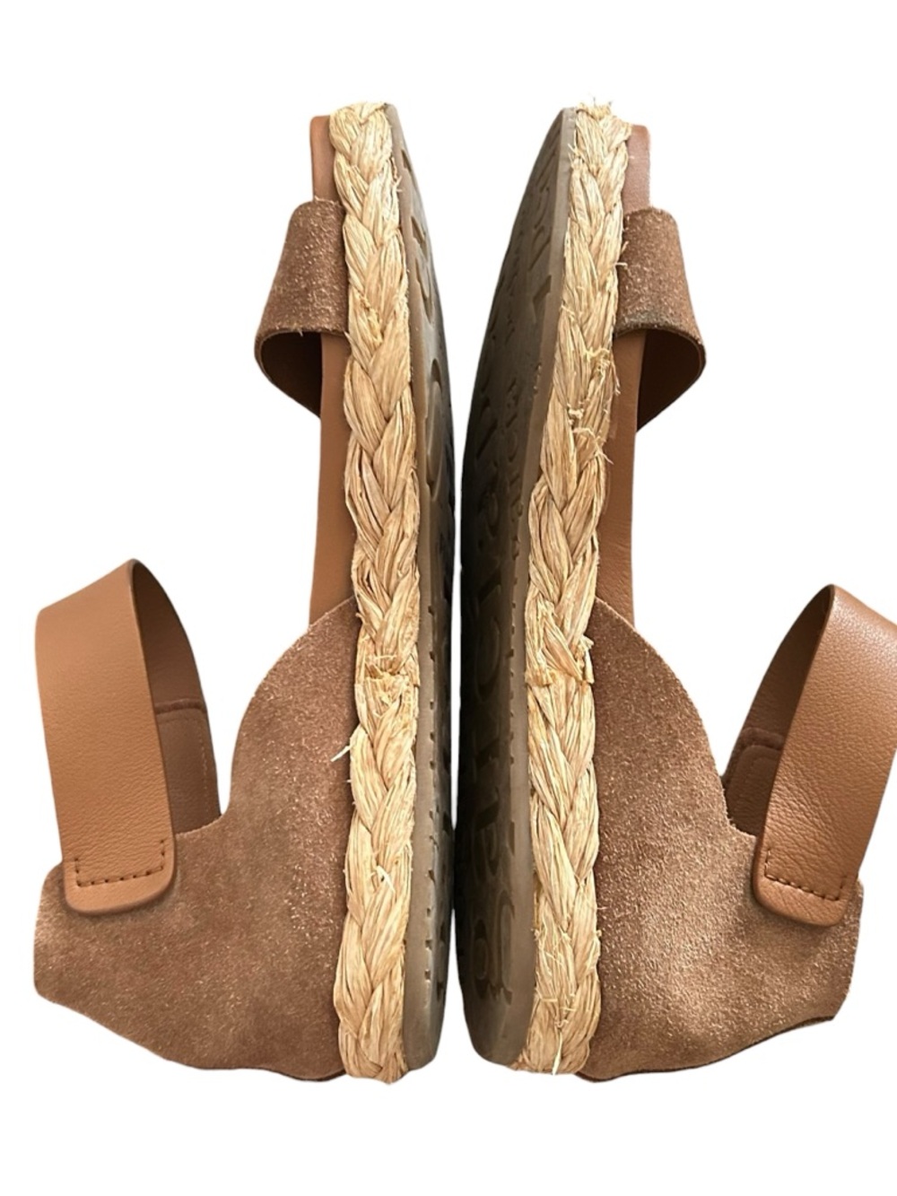 PEDRO GARCIA 40.5 JAIDA SANDAL suede leather w raffia cork sole trim comfort - Picture 6 of 12